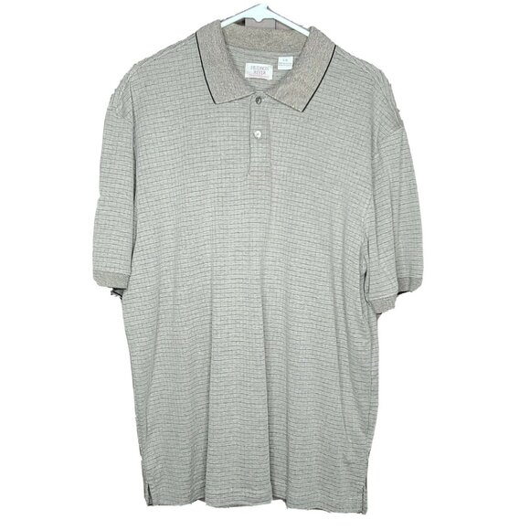 Hudson River Shirt Mens Large Muted Sage Green Grid Check Polo Short Sleeve - Picture 1 of 11